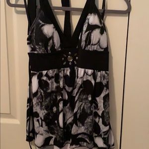 Black and white halter top